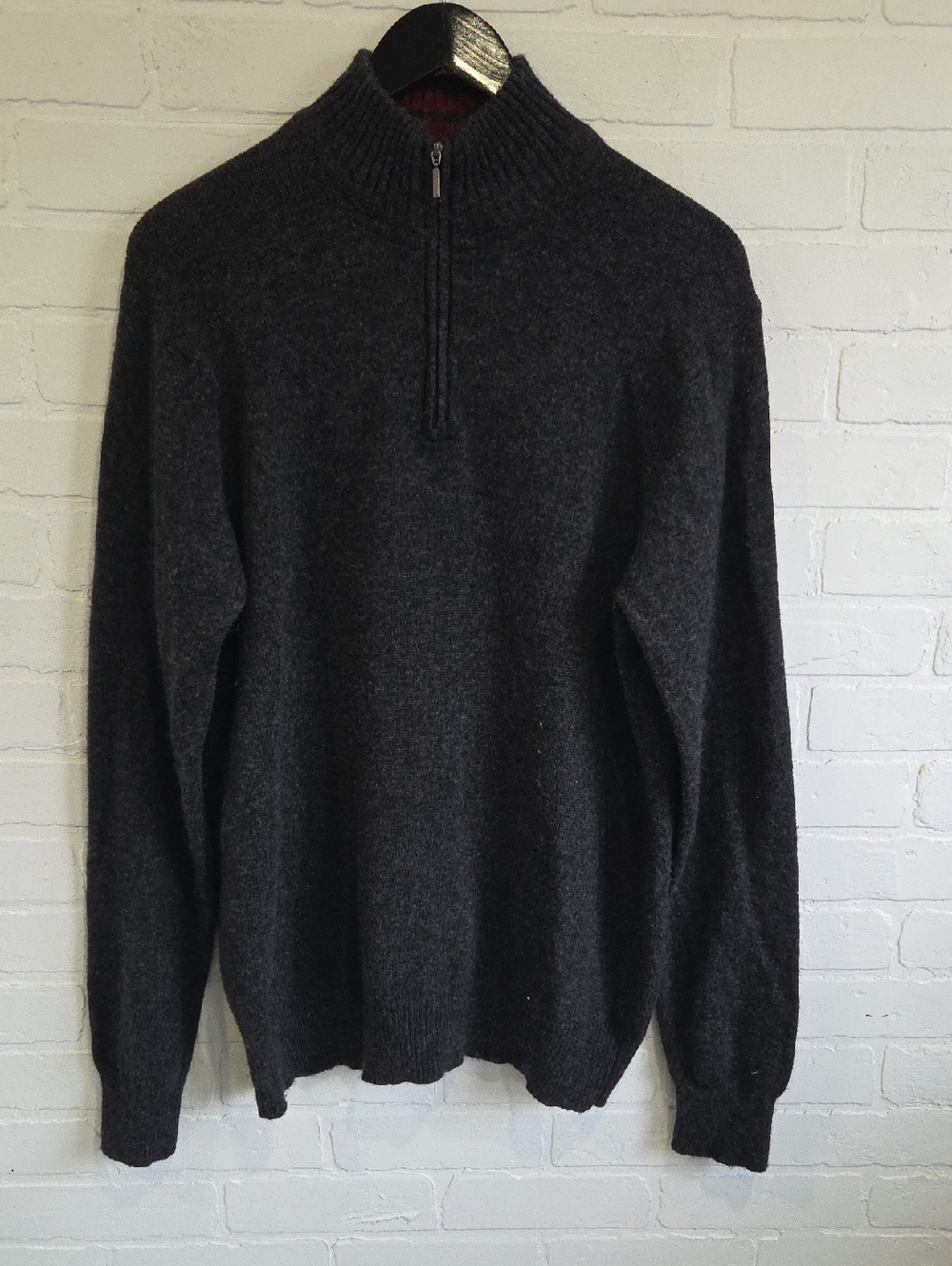 Emanuel Ungaro Charcoal Half-Zip Wool Sweater